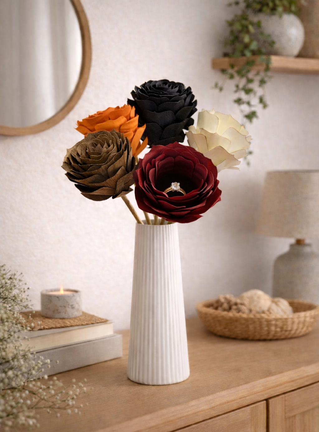 Rose en Bois – Écrin à Bague