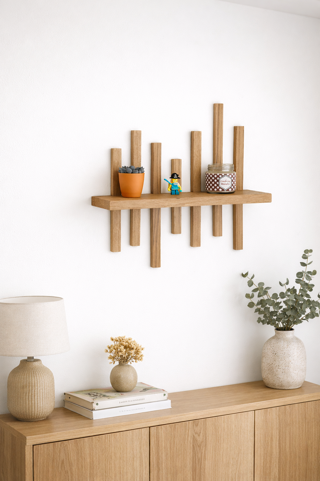 Etagère murale en chêne